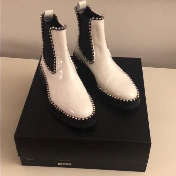 Alexander Wang White Spencer Combat Boots - Picture 6 of 6